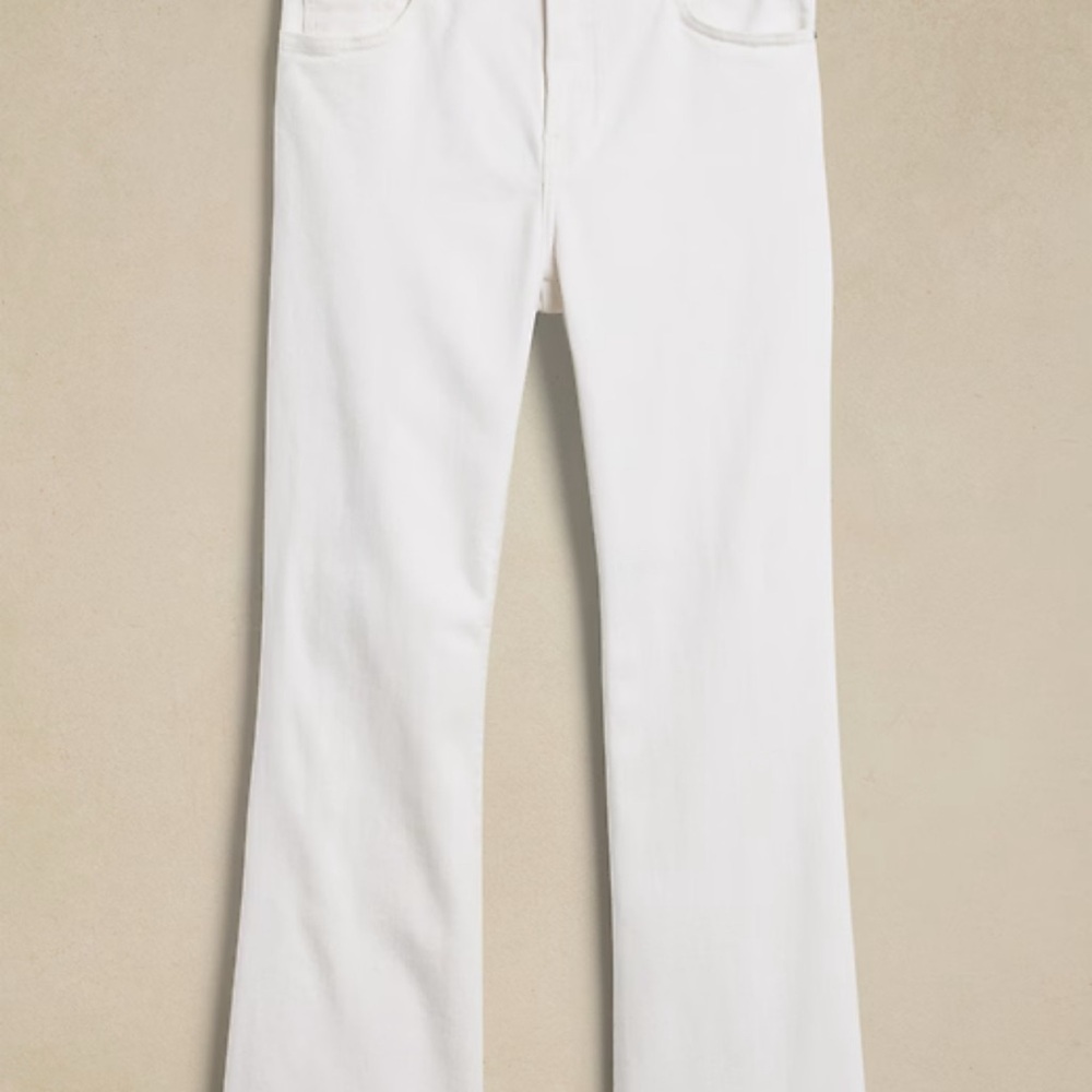 Banana Republic Cropped Bootcut White Jeans sz 26